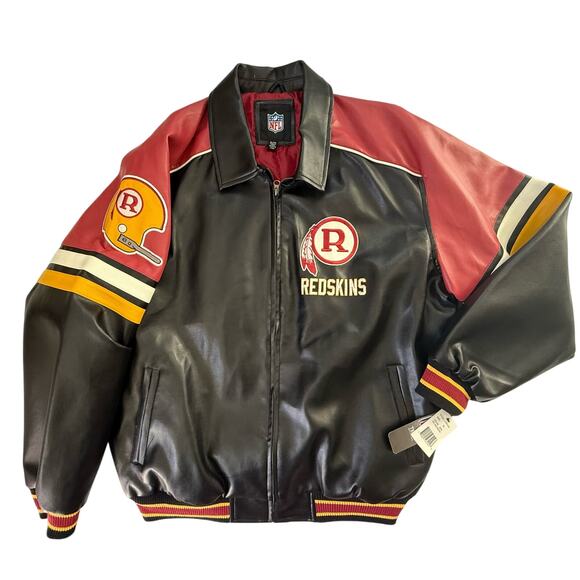 NEW NFL Team Apparel REDSKINS Retro 
1970 Vintage Logo Faux Leather Jacket - Picture 1 of 11